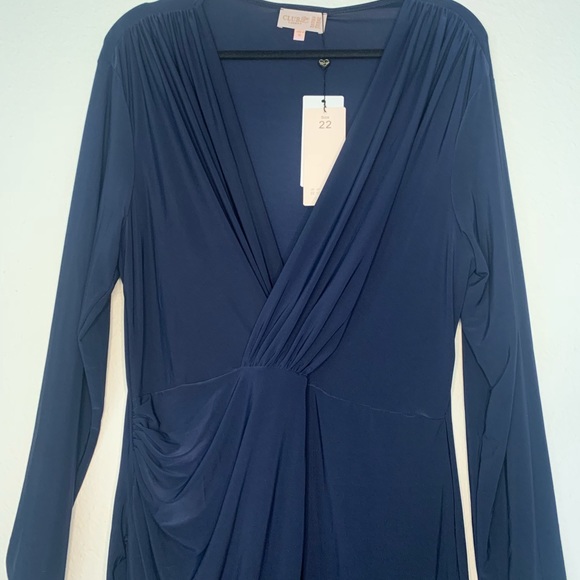 ASOS Club London L Navy Long Sleeve Dress - Picture 7 of 9